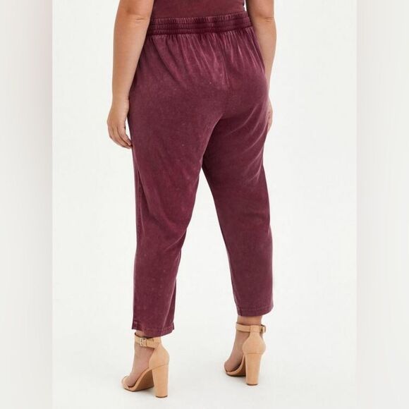 Torrid Relaxed Taper Stretch Challis High-Rise Tie-Front Pant - Picture 3 of 8